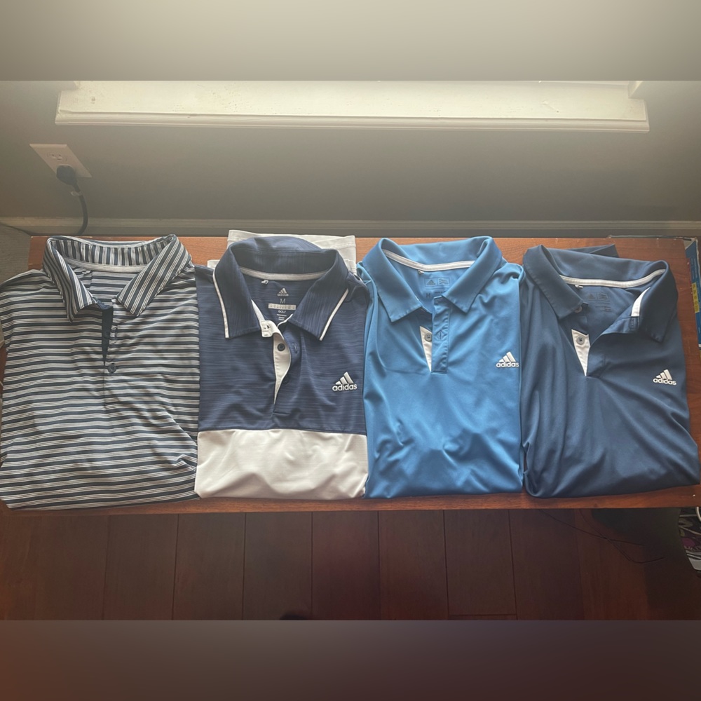 Mens Adidas Golf shirts Size Medium Great condition $60 for all. $15 each
